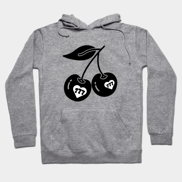 heart shaped 777 cherries Hoodie by Erin Smart